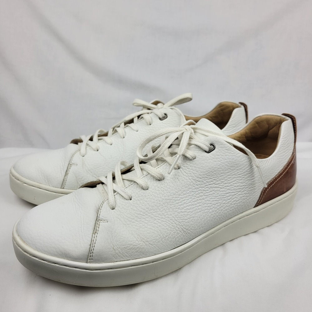Donald Pliner Men's Alan Leather  Sneakers Shoes Casual White Sz 11 M